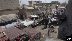 پیښور سره نزدې متنو کې د بمي چاؤدنې ورستو منظر