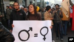 Marche pour l'égalité des genres à Rabat, au Maroc, le 4 décembre 2011.