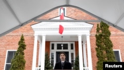 Canada's Prime Minister Justin Trudeau speaks at a news conference, amid the coronavirus outbreak, at Rideau Cottage in Ottawa, Ontario, March 19, 2020.