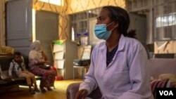 Mihira Redae, a social worker at Ayder Referral Hospital, helps the rape victims to seek treatment for wounds, diseases and psychological trauma, in Mekelle, Ethiopia, June 8, 2021 (Yan Boechat/VOA) 