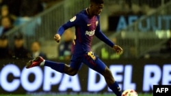 Ousmane Dembelé lors du match entre le FC Barcelone et le RC Celta de Vigo au stade Balaidos de Vigo, le 4 janvier 2018.