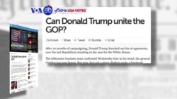 VOA60 Elections - CBS News: Can Donald Trump unite Republicans before the general election?