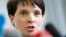 Frauke Petry, Chairwoman of the AfD, Alternative fuer Deutschland (Alternative for Germany), party addresses the media during a press conference in Berlin, Feb. 22, 2016. 