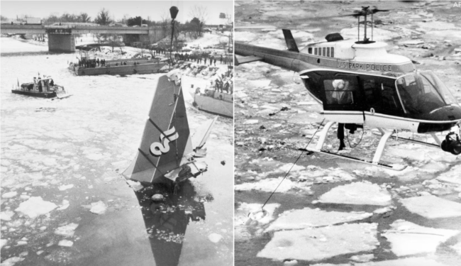 Поисковая операция в месте крушения самолета компании Air Florida, 1982
