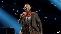 Justin Timberlake tampil di NFL Super Bowl. (Foto: AP)
