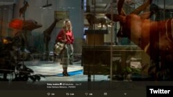 Director Patty Jenkins tweeted this photo of Kristen Wiig as Wonder Woman's foe, Cheetah. Wiig is dressed as Barbara Minerva, the mortal who morphs into a powerful nemesis.