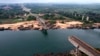 El puente Juscelino Kubitschek, derrumbado sobre el río Tocantins en Estreito, estado de Maranhao, Brasil, el martes 24 de diciembre de 2024. 