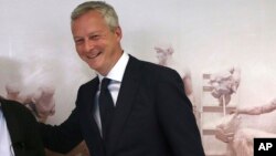 Bruno Le Maire, le ministre français de l'Economie à Athènes, le 12 juin 2017. 