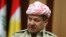 FILE - Kurdish Regional Government President Masoud Barzani speaks during an interview with Reuters in Irbil, in Iraq's Kurdistan region, May 12, 2014. 