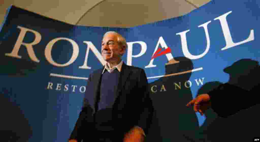 Republican presidential candidate, Rep. Ron Paul, R-Texas, campaigns in Bangor, Maine, Friday, Jan. 27, 2012. (AP Photo/Robert F. Bukaty)