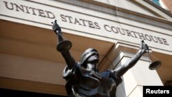 A view of the U.S. District Courthouse as closing arguments are expected in former Trump campaign manager Paul Manafort's trial on bank and tax fraud charges stemming from Special Counsel Robert Mueller's investigation of Russia's role in the 2016 U.S. presidential election, in Alexandria, Virginia, U.S., Aug, 15, 2018.