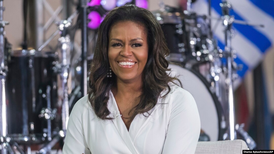  FILE - Michelle Obama participates in the International Day of the Girl on NBC's "Today" show in New York, Oct. 11, 2018. 