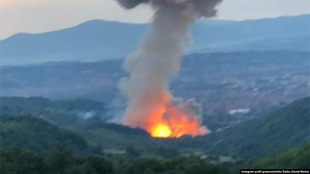 Eksplozija u fabrici namenske industrije "Sloboda" u Čačku, 19. juna 2021. (Foto: Instagram profil gradonačelnika Čačka)