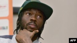 L'Ivoirien Gervais Yao Kouassi, alias Gervinho, lors d’une conférence de presse, le 29 août 2017.