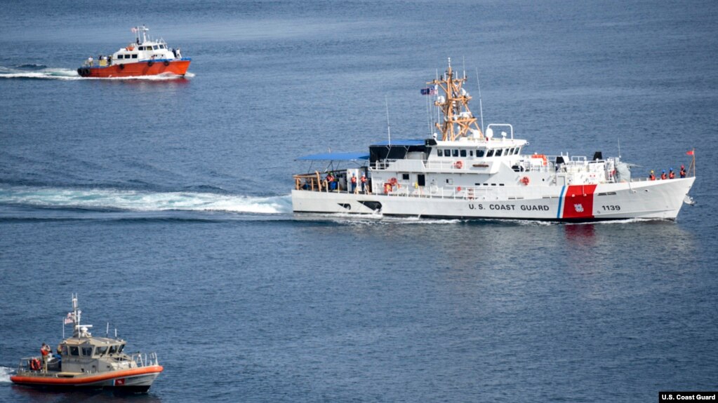 美国海岸警卫队的船只即将抵达关岛。(2020年9月24日)(photo:VOA)