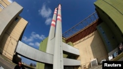 FILE - A view of the Paks nuclear power plant reactor unit number four building in Paks, located east of Budapest, March 21, 2011.