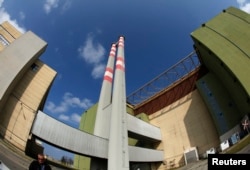 FILE - A view of the Paks nuclear power plant reactor unit number four building in Paks, located east of Budapest, March 21, 2011.