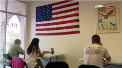 Volunteers making calls for the Trump-Pence 2020 Campaign, in Seminole County, a suburb of Orlando, FL. (VOA video grab)