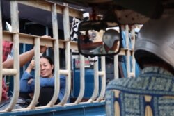 Tuk-tuk driver Hy Sokhom, 50, said he struggles to pay off his debt during the COVID-19 pandemic, in Kien Svay district, Kandal province, Cambodia, April 12, 2020.