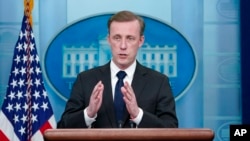 Penasihat Keamanan Nasional Gedung Putih Jake Sullivan berbicara dalam konferensi pers di Gedung Putih, Washington, pada 12 Desember 2022. (Foto: AP/Susan Walsh)