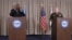 U.S. Secretary of Defense Lloyd Austin and U.S. Chairman of the Joint Chiefs of Staff Gen. Mark A. Milley hold a news conference at Ramstein Air Base, Germany, Jan. 20, 2023. 