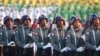 FILE - Police march during a ceremony marking Myanmar's 75th anniversary of Independence Day in Naypyitaw, Myanmar, Jan. 4, 2023. 