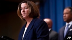 U.S. Deputy Attorney General Lisa Monaco announces international enforcement action against cryptocurrency exchange Bitzlato and the arrest of company founder Anatoly Legkodymov at the U.S. Justice Department in Washington, Jan. 18, 2023.