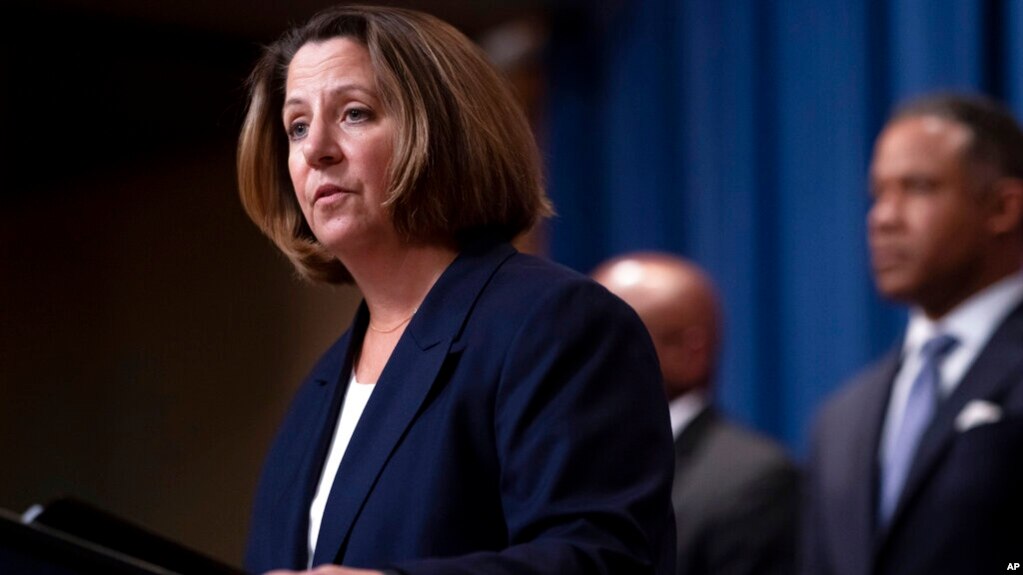 Deputy Attorney General Lisa Monaco announces international enforcement action against cryptocurrency exchange Bitzlato and the arrest of company founder Anatoly Legkodymov, at the Justice Department, Jan. 18, 2023, in Washington.