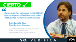 Luis Lacalle Pou, presidente de Uruguay en la VII Cumbre de la CELAC en Buenos Aires.