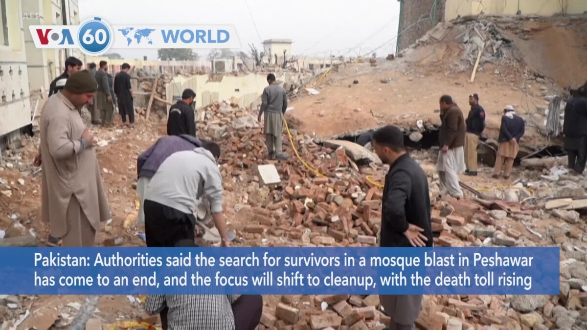 VOA60 World - Pakistan Says Search For Survivors In Peshawar Mosque ...