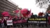 A rally in Paris on January 19, 2023, as workers go on strike over the French president's plan to raise the legal retirement age from 62 to 64. (Thomas SAMSON / AFP)