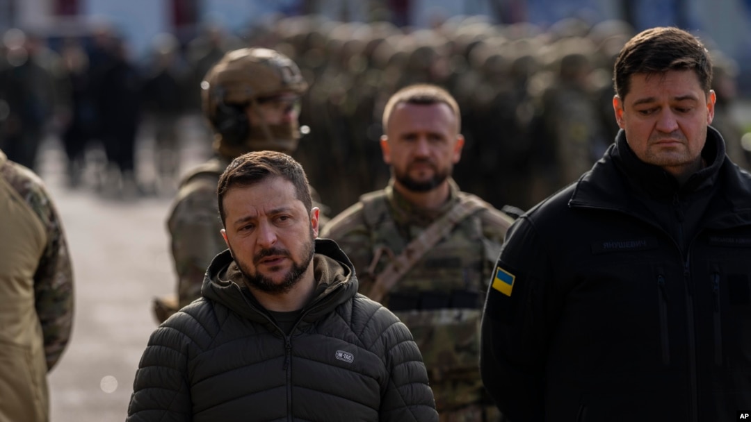 Ukrainian President Volodymyr Zelensky in Kherson, southern Ukraine, Nov. 14, 2022. 