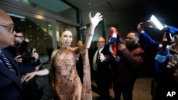 Anne Jakkaphong Jakrajutatip, owner of the Miss Universe Organization, arrives for the preliminary round of the 71st Miss Universe Beauty Pageant in New Orleans, Wednesday, Jan. 11, 2023. (AP Photo/Gerald Herbert)