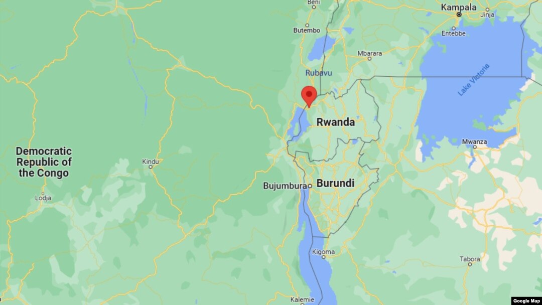 Gampar peta yang menunjukkan wilayah Rubavu, Rwanda. 