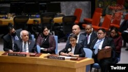 Menteri Luar Negeri Indonesia, Retno Marsudi, berbicara dalam pembukaan pertemuan Dewan Keamanan PBB di New York pada 18 Januari 2023. (Foto: Twitter @Menlu_RI) 