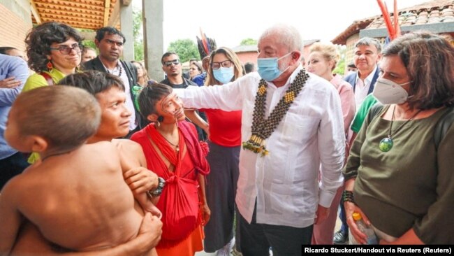 Brazil President Luiz Inacio Lula da Silva visits the Yanomami Indigenous Health House in Boa Vista, Roraima state, Brazil, Jan. 21, 2023. Brazil has declared a public health emergency for Yanomami people in the Amazon who suffer from malnutrition and diseases such as malaria.