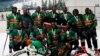 FILE - Kenya's national ice hockey team pose for a group photograph after a friendly tournament against the Chicago Cheetah team from the U.S. at the Panari Ice Skating Rink in Nairobi, Kenya, Jan. 7, 2023. 