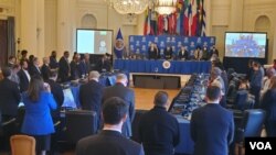 La OEA revisa la situación de violencia en Perú en sesión del Consejo Permanente, en Washington, el miércoles 18 de enero de 2023. [Foto: Tomás Guevara, VOA]