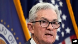 FILE: Federal Reserve Chair Jerome Powell speaks during a news conference Wednesday, Dec. 14, 2022.