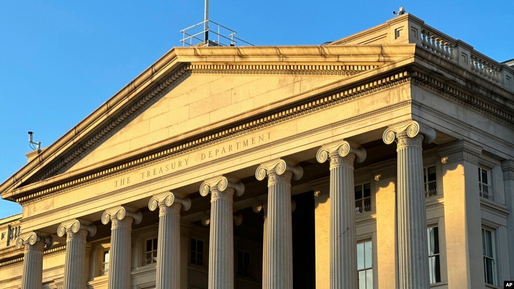 美国财政部大楼。（2023年1月18日）(photo:VOA)