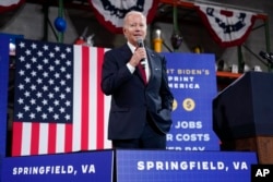 President Joe Biden speaks at the Steamfitters Local 602 in Springfield, Va., Jan. 26, 2023.