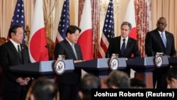 U.S. Secretary of State Antony Blinken and Defense Secretary Lloyd Austin hold a joint press conference with their Japanese counterparts.