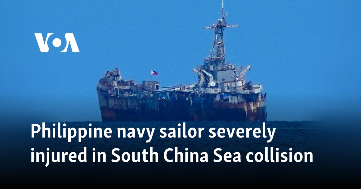 Philippine navy sailor severely injured in South China Sea collision