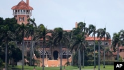 FILE - President Donald Trump's Mar-a-Lago estate is shown on July 10, 2019, in Palm Beach, Fla. Trump says the FBI is conducting a search of his Mar-a-Lago estate on Aug. 8, 2022. (AP Photo/Wilfredo Lee, File)