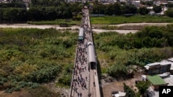 FILE - The Simon Bolivar International Bridge, Aug. 5, 2022. The border has been closed for years by the Venezuelan government, and will reopen after diplomatic ties are restored.