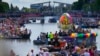 Huge Crowds Watch Amsterdam Pride's Canal Parade Celebration 
