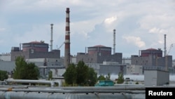 A view of the Zaporizhzhia nuclear power plant, outside the Russian-controlled city of Enerhodar in the Zaporizhzhia region, Ukraine, Aug. 4, 2022.