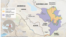 A map of Nagorno-Karabakh region, disputed by Armenia and Azerbaijan.