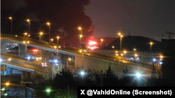 تصویر منتسب به حمله به سمت مهرآباد ⁧‫در تهران‬⁩ ‏بامداد شنبه ۱۶ اسفند - منبع وحید آنلاین