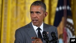 President Barack Obama speaks during an event with Young Southeast Asian Leaders Initiative fellows, June 1, 2015, in the East Room of the White House in Washington. 